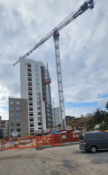 Halkopiipunkallio, työmaakuva
