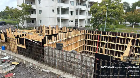 Kirsikkapuisto päiväkoti – elementtiasennus, perustukset ja raudoitus (2024), kuva 4